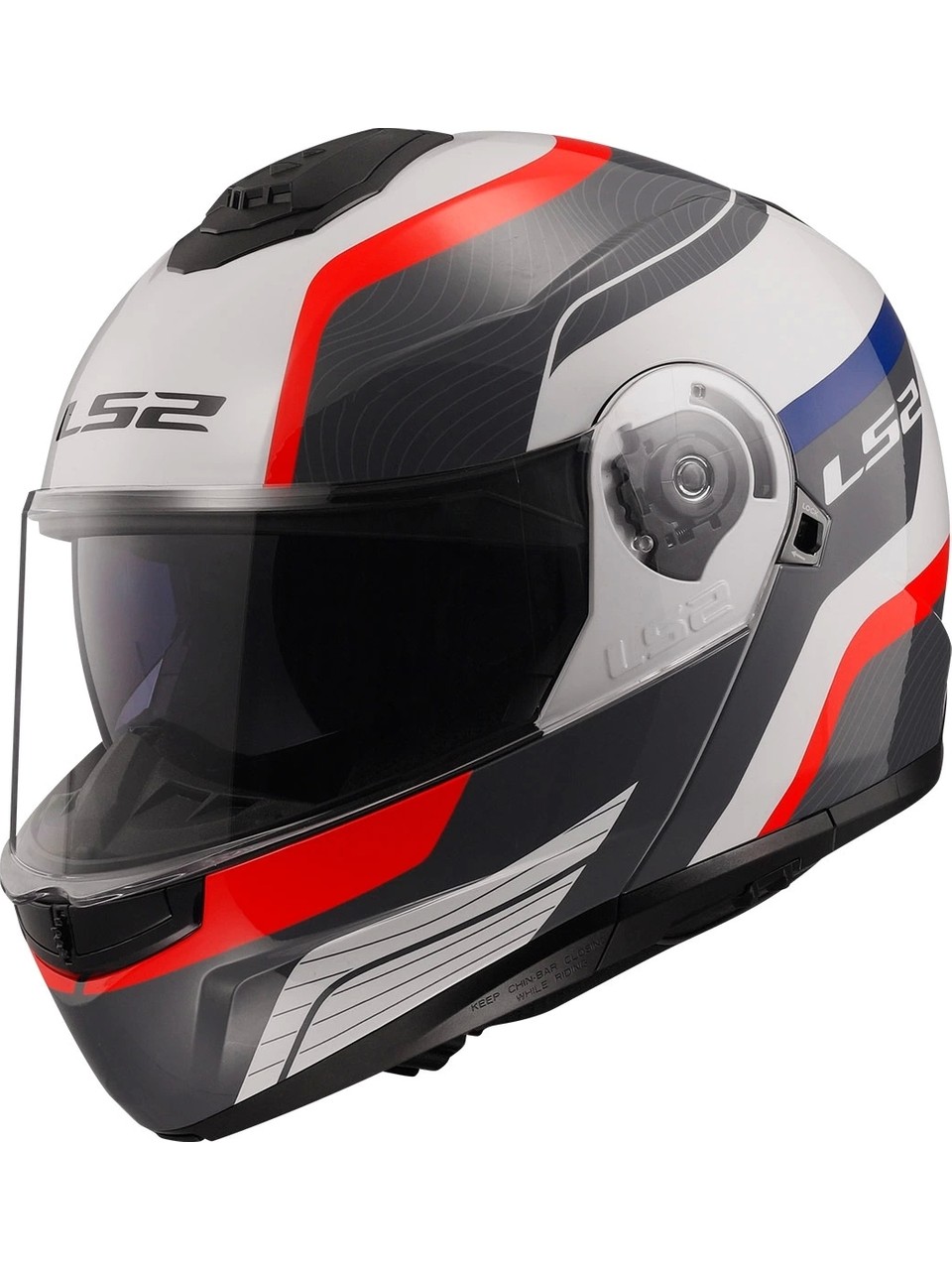 LS2 STROBE 2 MONZA SİYAH-BEYAZ-KIRMIZI KASK